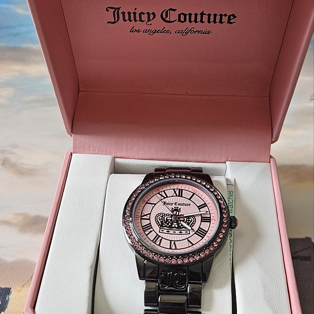 Juicy Couture Pink Crystal Accent Women's Watch - Picture 11 of 11